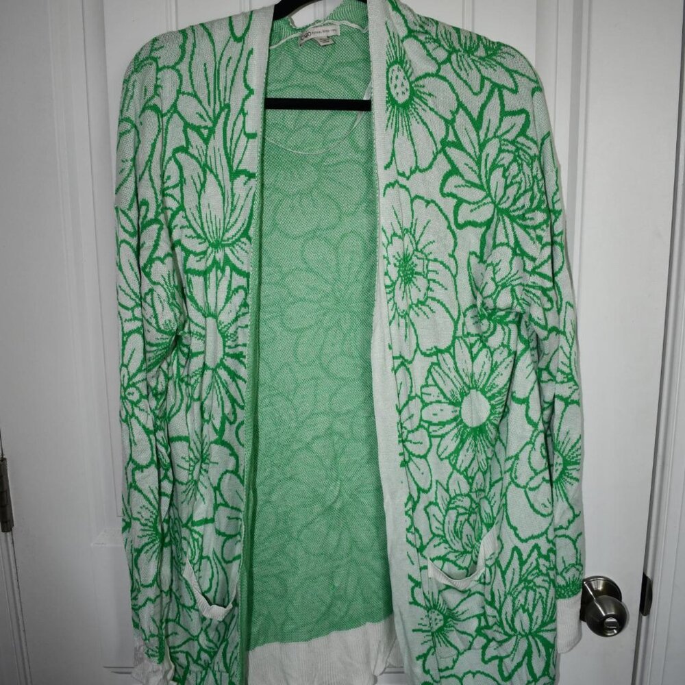 🌿 Cato Green Floral Knit Cardigan 🌿